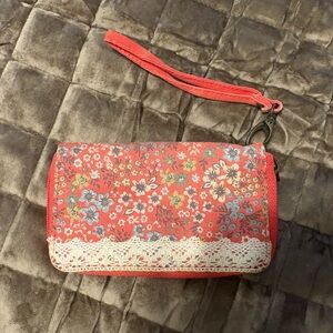 Floral Zip-Around Wristlet Wallet